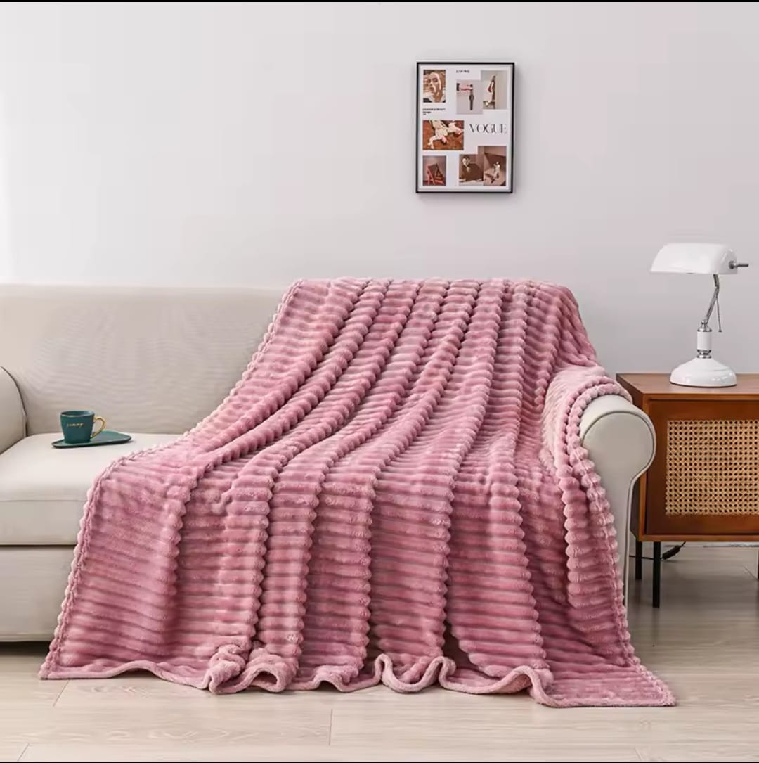 Patura Pufoasa Cocolino Premium, 200x230cm, Model Dungat, Roz-A7744