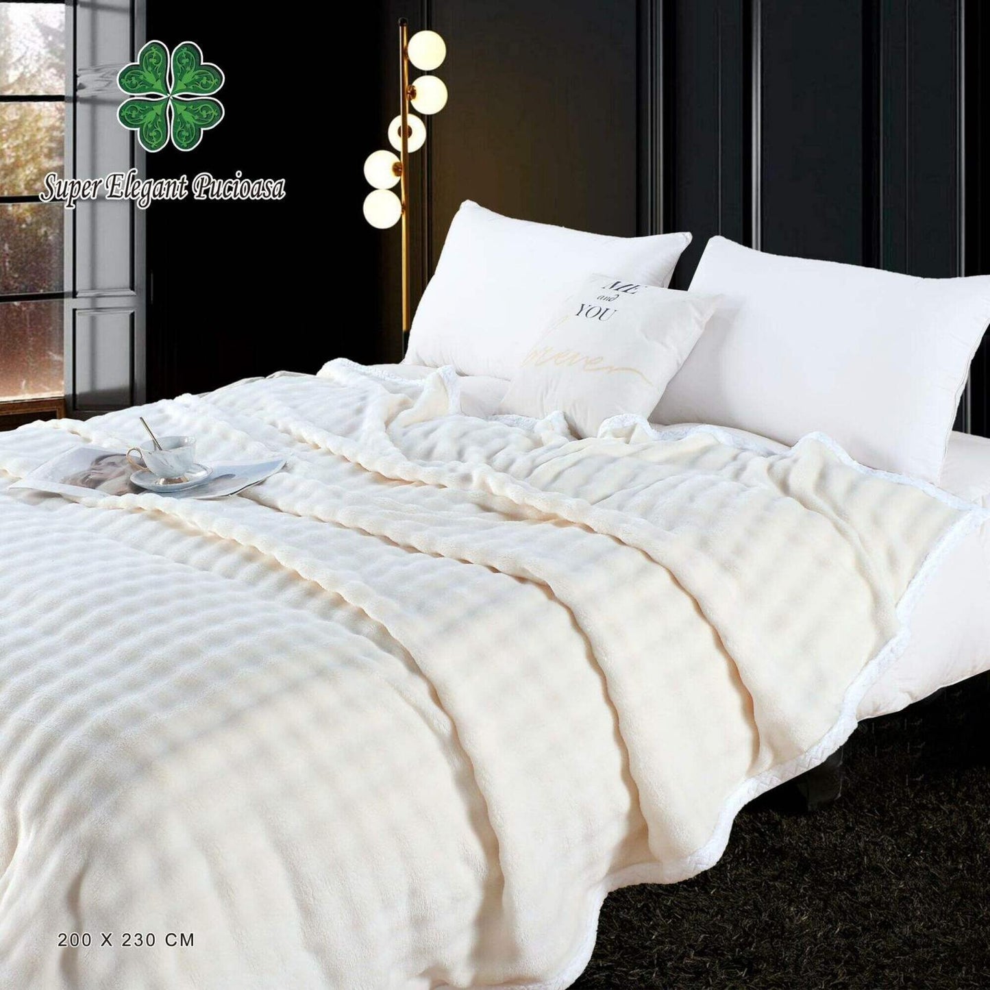 Patura Pufoasa Cocolino Premium, 200x230cm, Crem-P9129