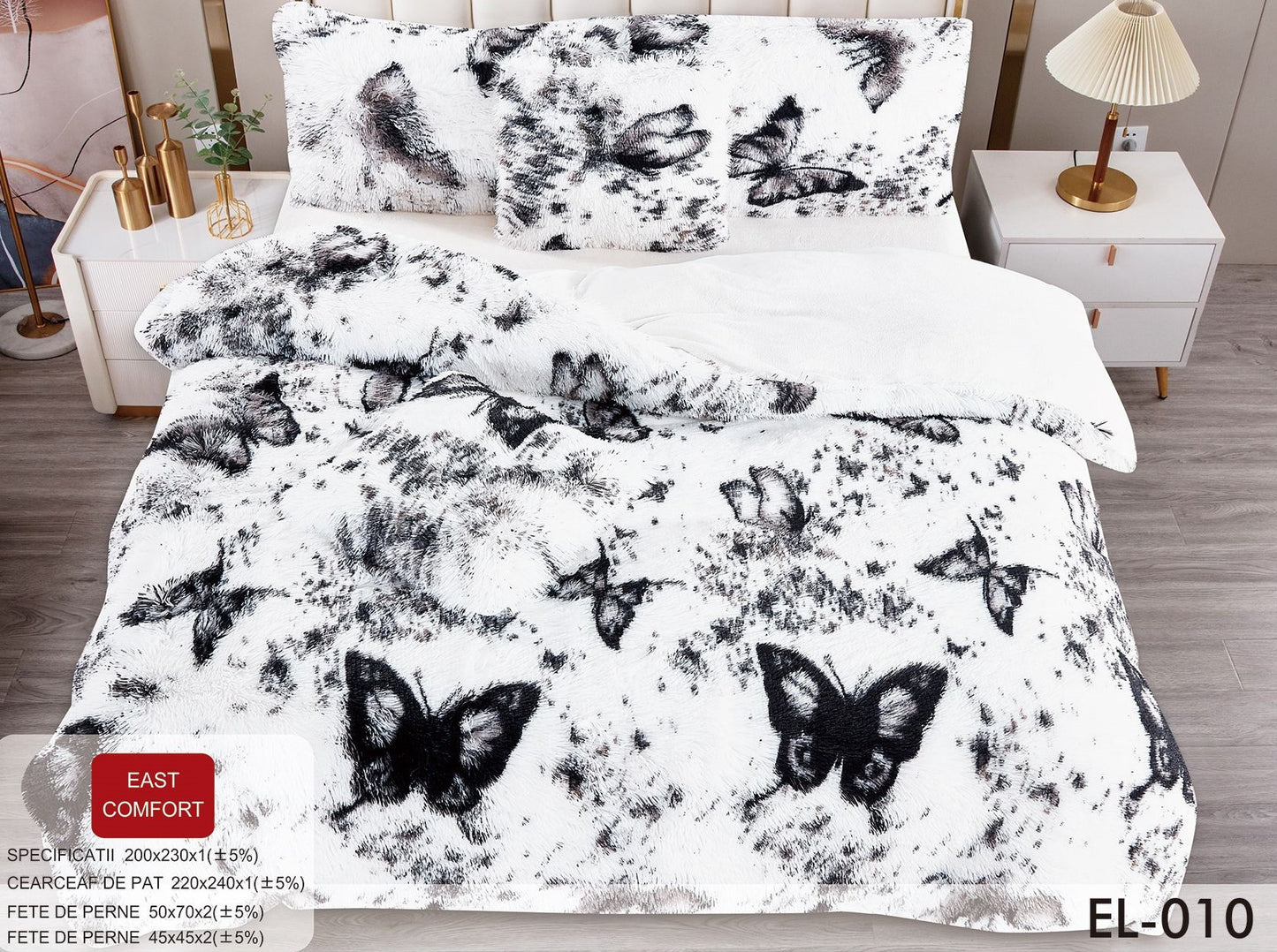 Lenjerie Cocolino Fluffy Pufoasa, 6 Piese, Fluturi-D8891