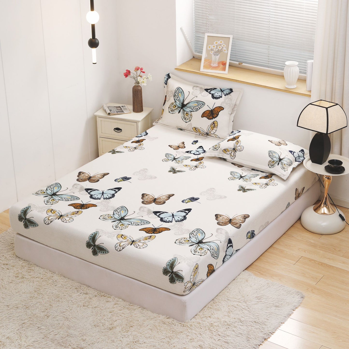 Husa Cocolino cu Elastic+2 Fete de Perna, Fluturasi-D8602