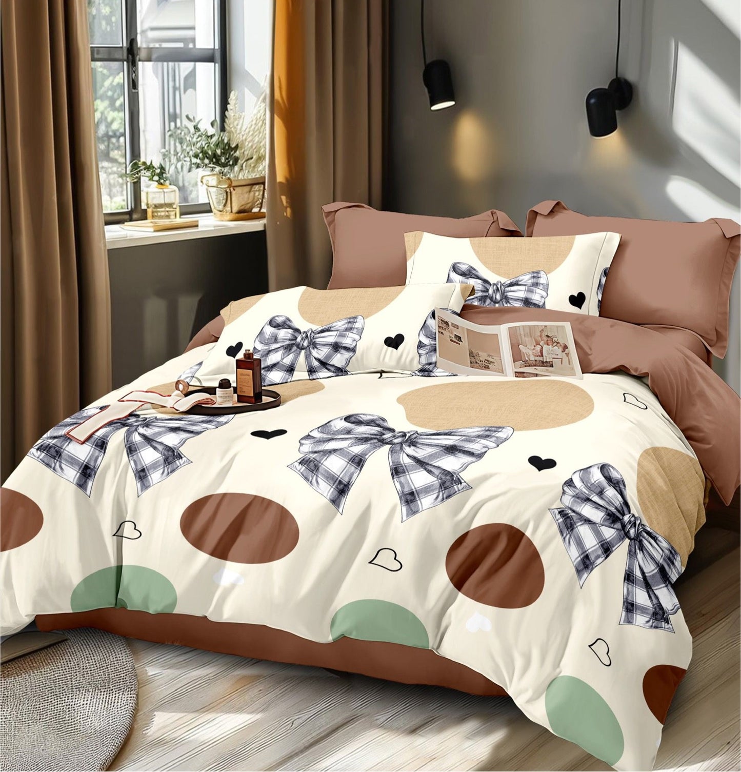 Lenjerie Pat Dublu din Finet, 6 Piese, Fundite-D8567