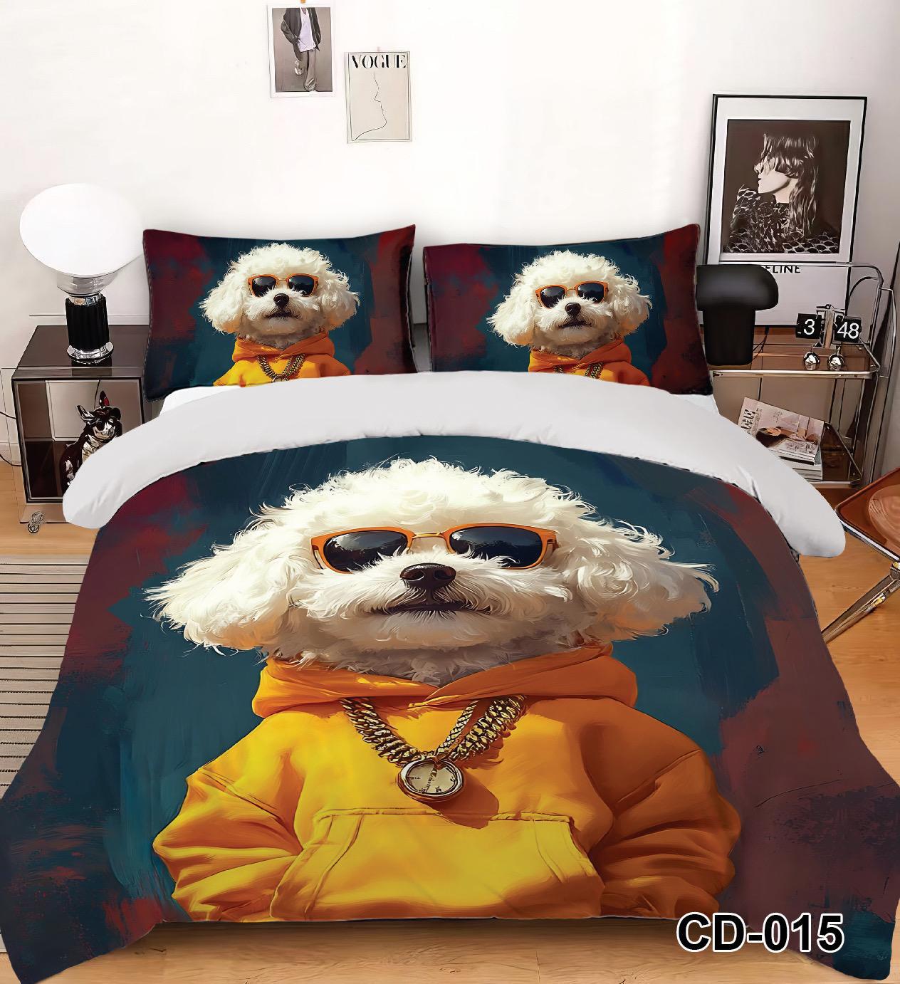 Lenjerie 5D Finet 6 Piese, cu Elastic, Imprimeu Identic cu Poza, Catelus-D9514