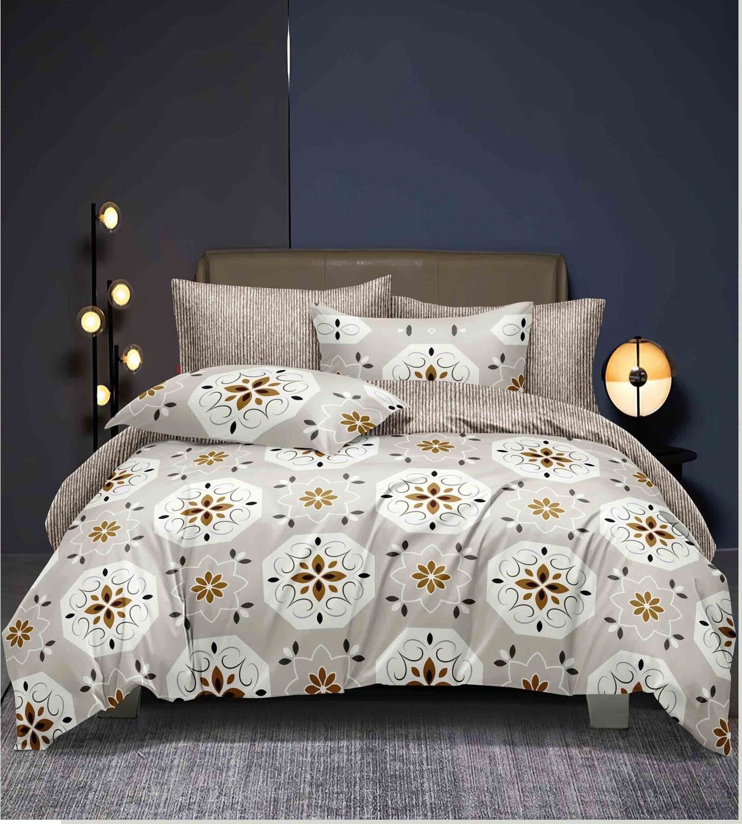 Lenjerie Pat Dublu din Finet, 6 Piese, Flori-D8572