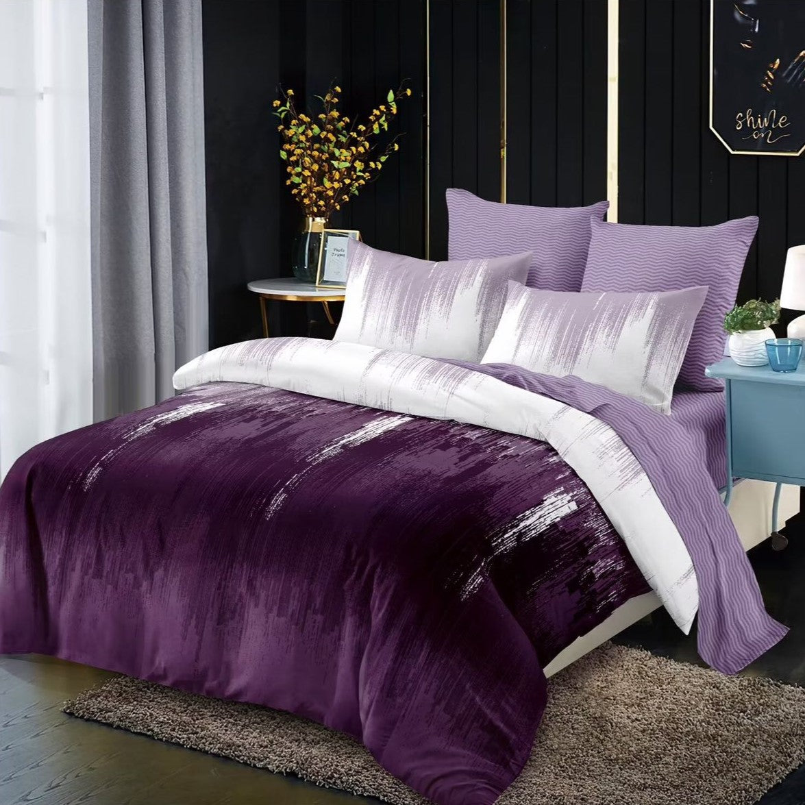 Lenjerie Pat Dublu din Finet Superior, 6 Piese, cu Elastic-P9358