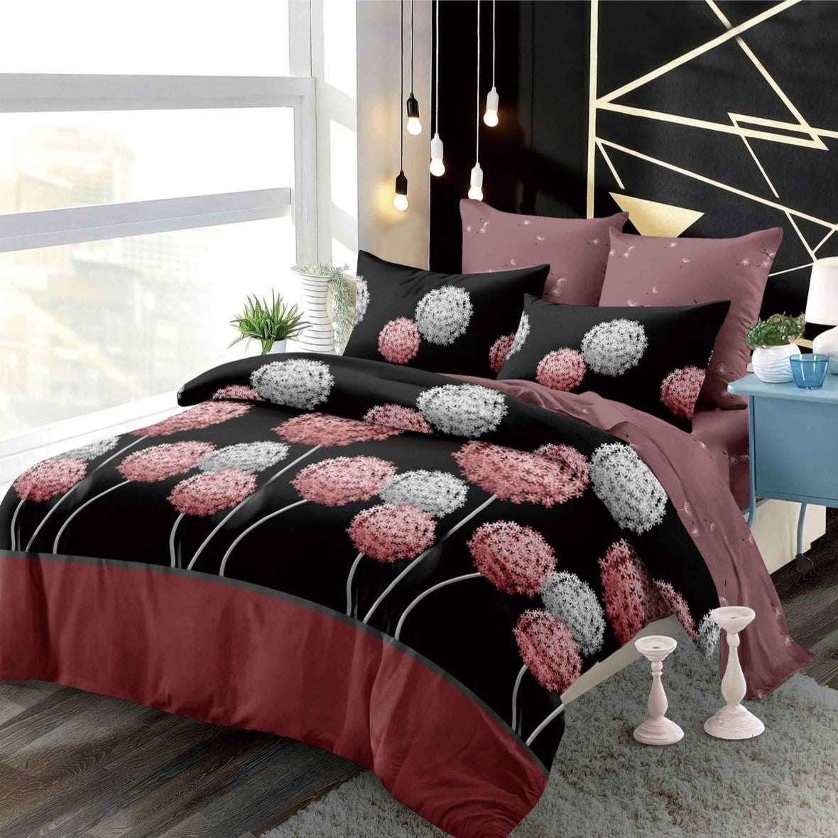 Lenjerie Pat Dublu din Finet Superior, 6 Piese, cu Elastic-P9378