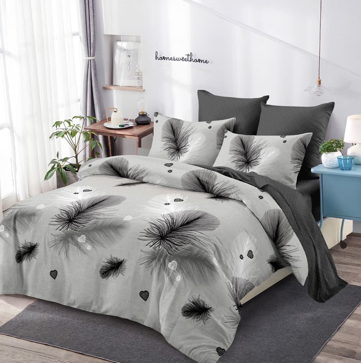 Lenjerie Pat Dublu din Finet Superior, 6 Piese, cu Elastic-P9375