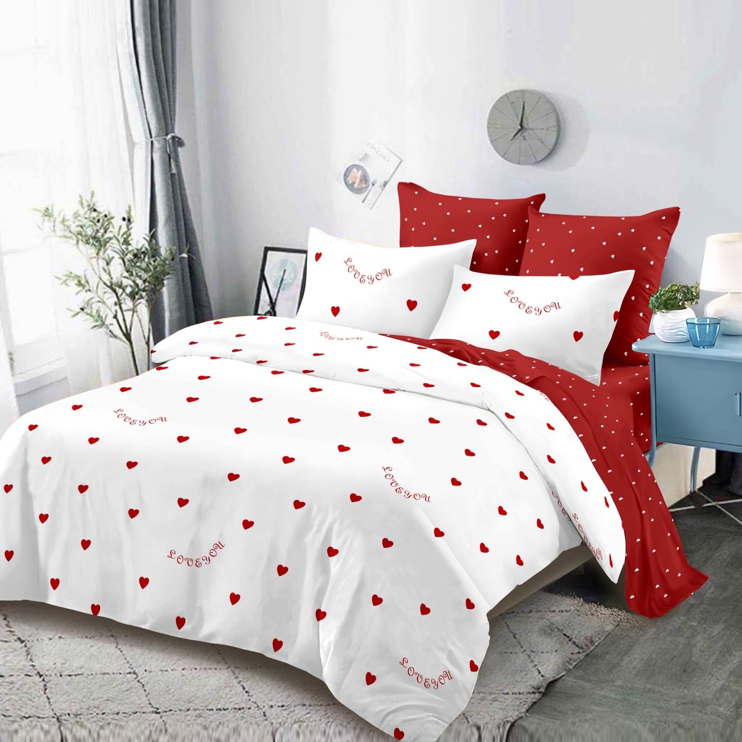 Lenjerie Pat Dublu din Finet Superior, 6 Piese, cu Elastic-P9432