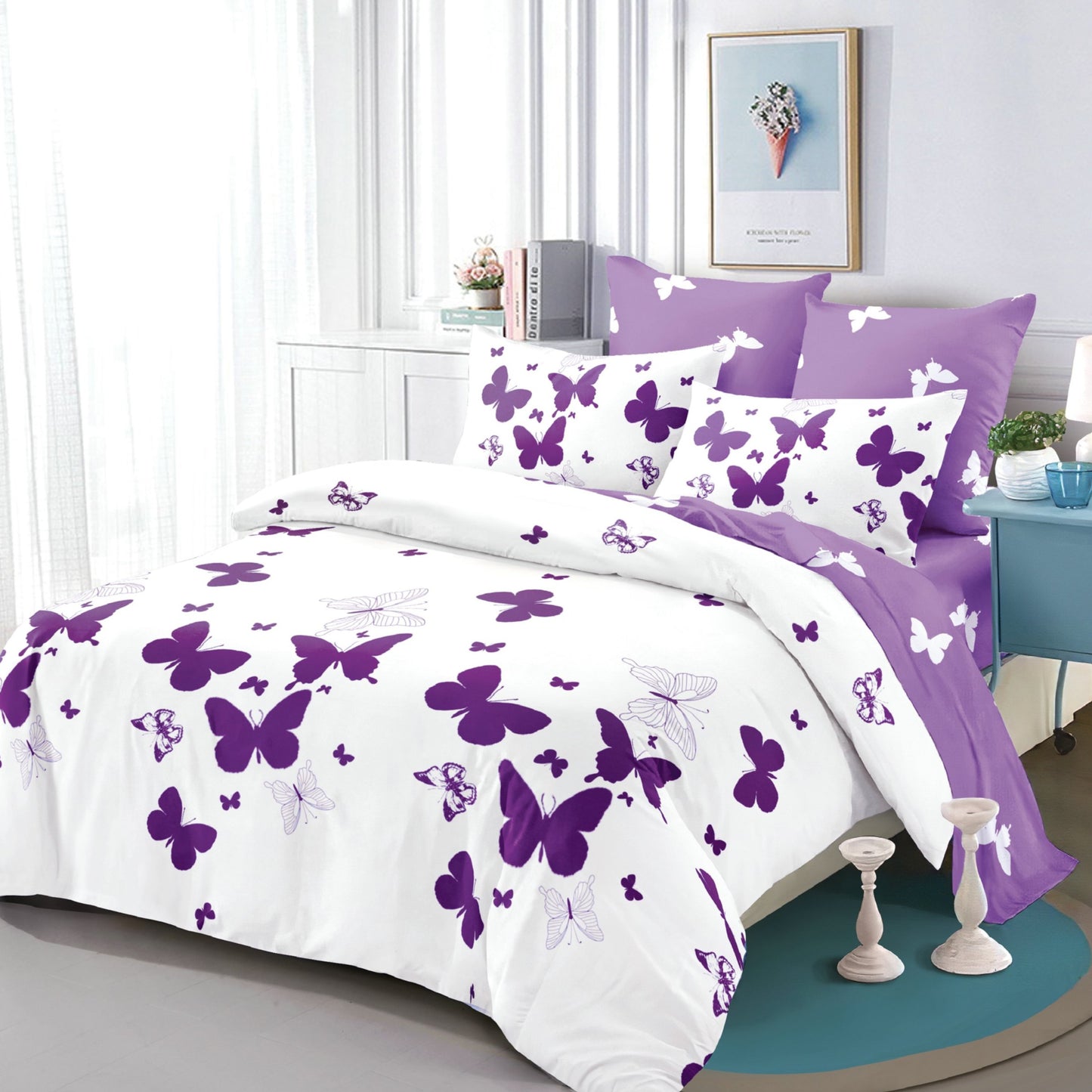 Lenjerie Pat Dublu din Finet Superior, 6 Piese, cu Elastic-P9450