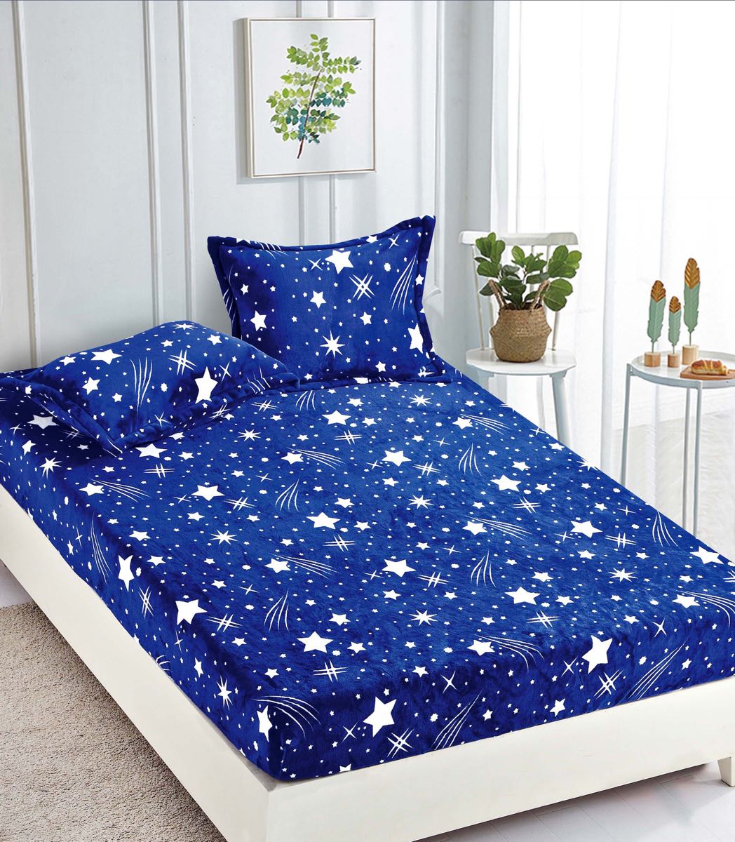 Husa Cocolino cu Elastic+2 Fete de Perna, Bleumarin/Stele-C9190