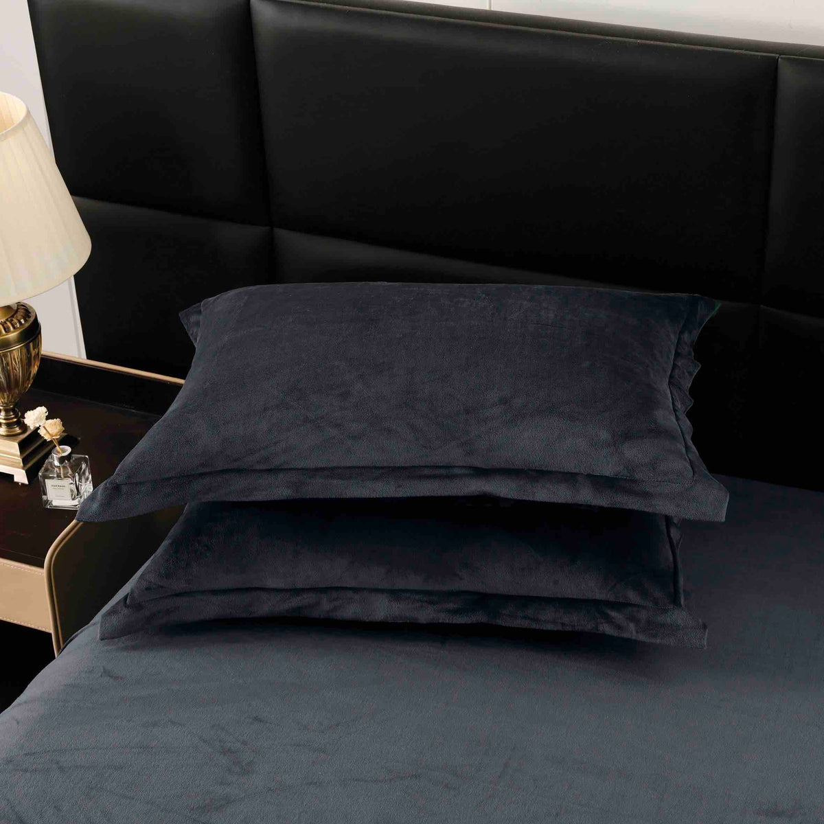 Lenjerie Luxury ExtraPufoasa, din Blanita Artificiala Tip Iepure, 6 piese, Gri Sobolan