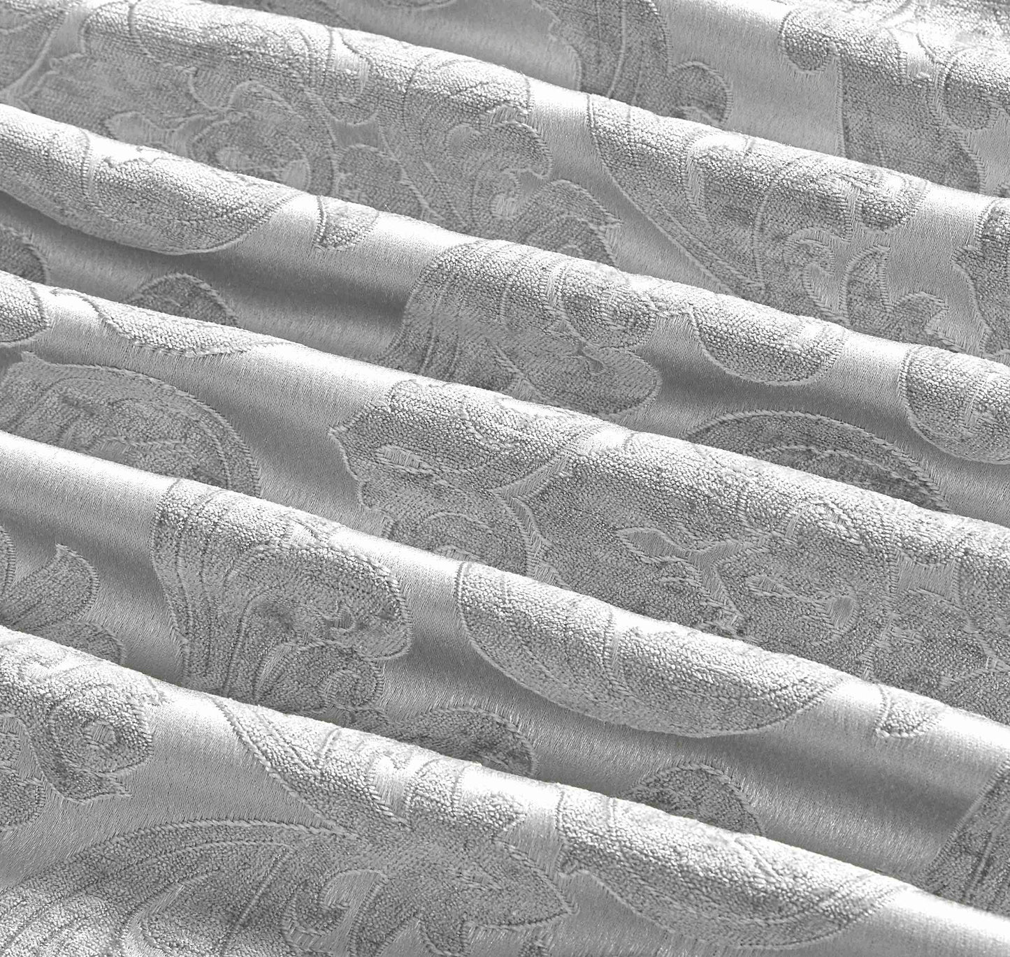 Lenjerie Jacquard Luxury cu Pilota Inclusa, Cearceaf pat cu Elastic, 7 piese, Gri