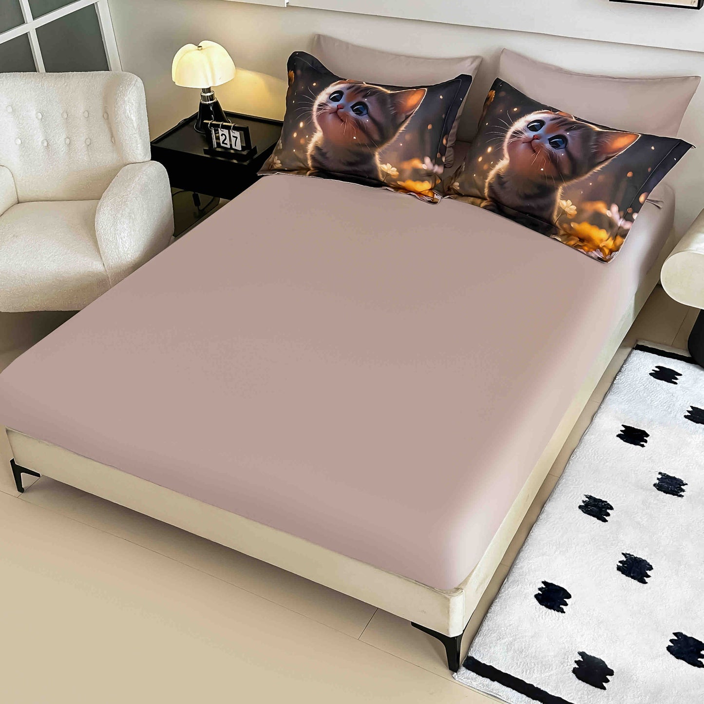 Lenjerie 5D Finet 6 Piese, cu Elastic, Imprimeu Digital Identic cu Poza, Pisicuta-C9677