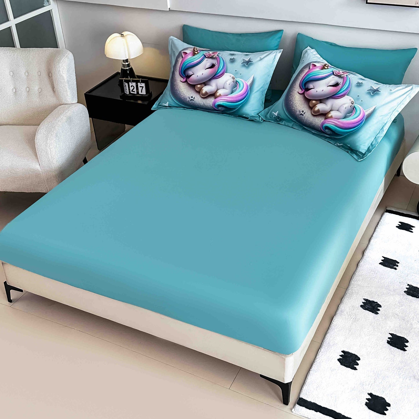 Lenjerie 5D Finet 6 Piese, cu Elastic, Imprimeu Digital Identic cu Poza, Unicorn-C9678