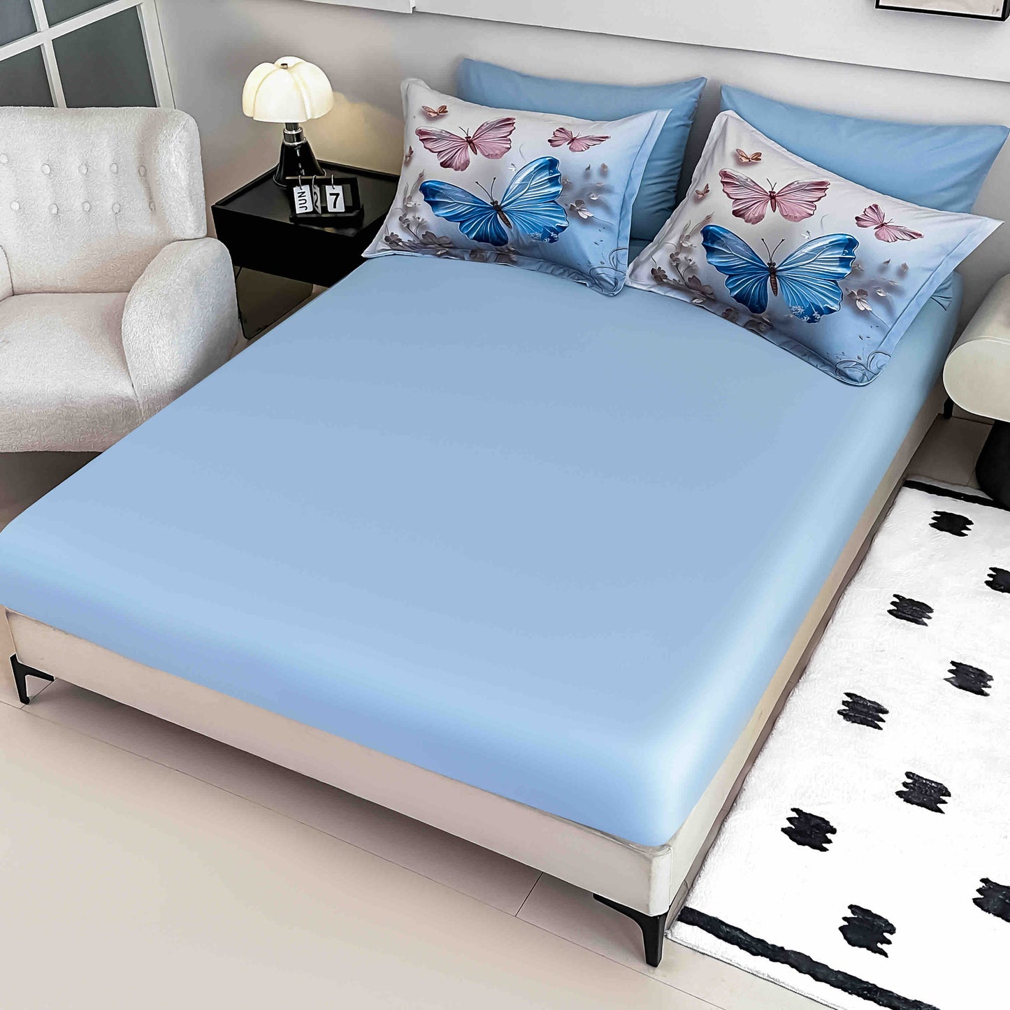 Lenjerie 5D Finet 6 Piese, cu Elastic, Imprimeu Digital Identic cu Poza, Fluturi-C9673