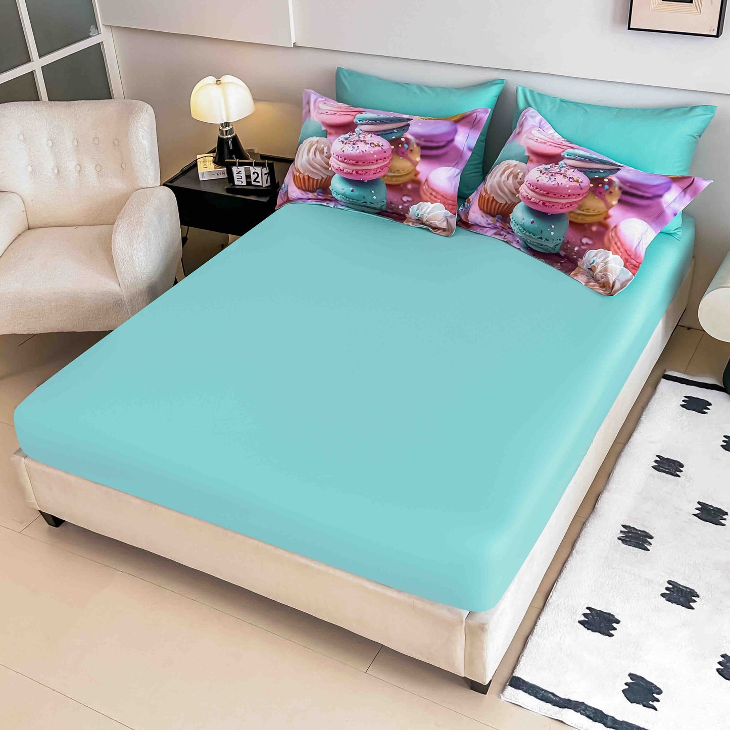 Lenjerie 5D Finet 6 Piese, cu Elastic, Imprimeu Digital Identic cu Poza, Macarons-C9674