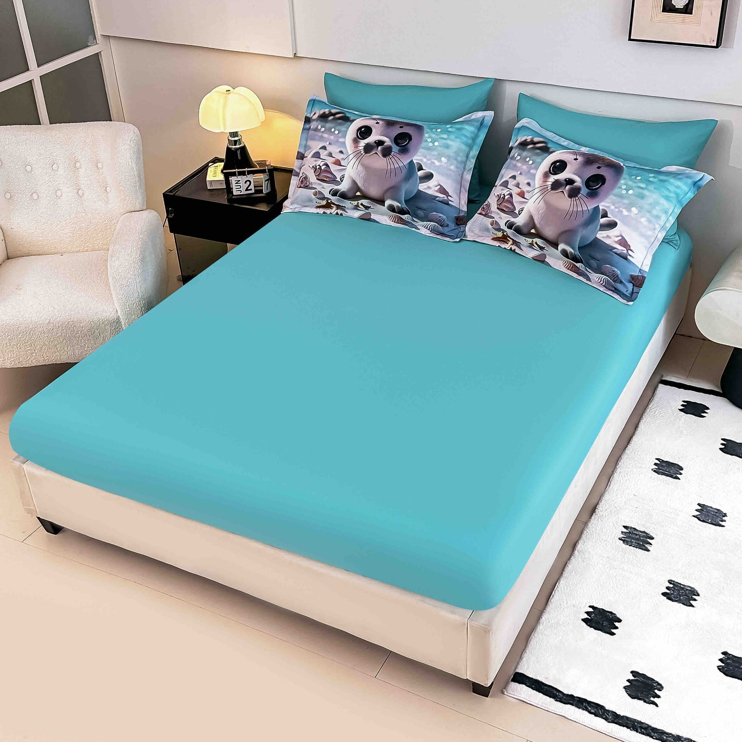 Lenjerie 5D Finet 6 Piese, cu Elastic, Imprimeu Digital Identic cu Poza, Foca-C9994