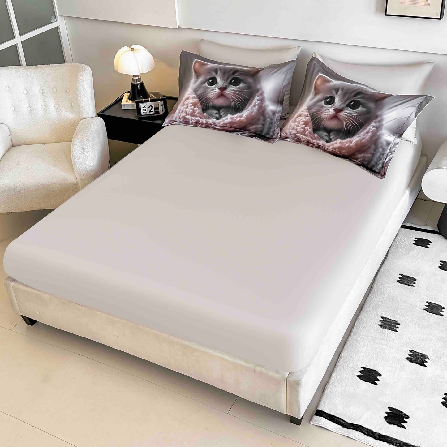 Lenjerie 5D Finet 6 Piese, cu Elastic, Imprimeu Digital Identic cu Poza, Pisicuta-C9992