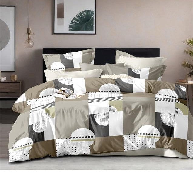 Lenjerie Pat Dublu din Finet, 6 Piese, Geometrie-D9141