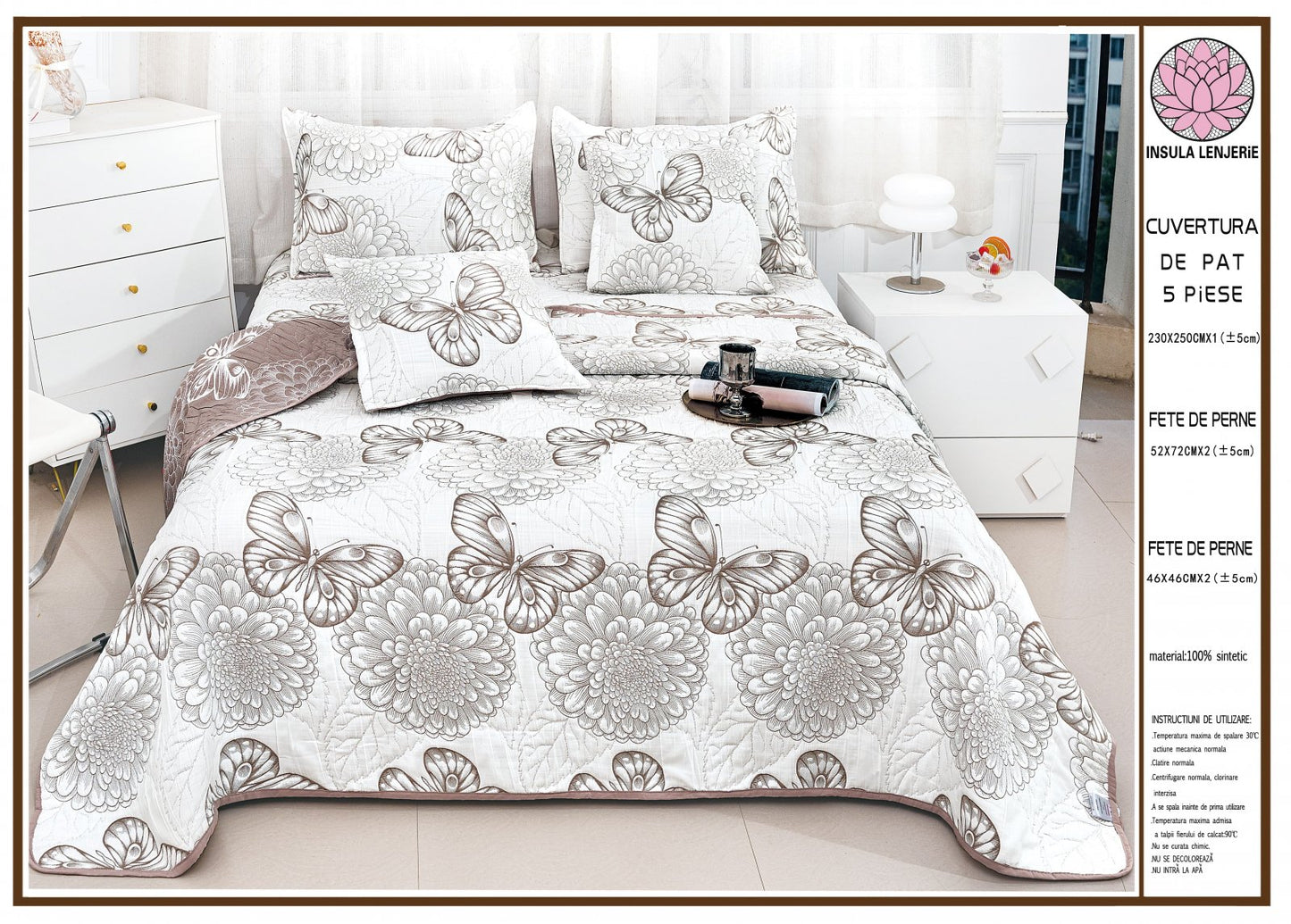 Cuvertura 5 Piese Matlasata, cu 2 Fete, din In-A6199