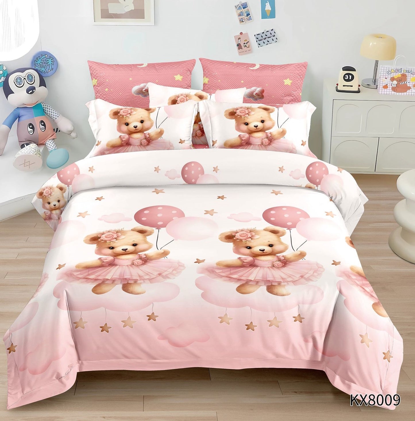 Lenjerie 3D Finet 4 Piese 1 Persoană, Ursuleti-P8954