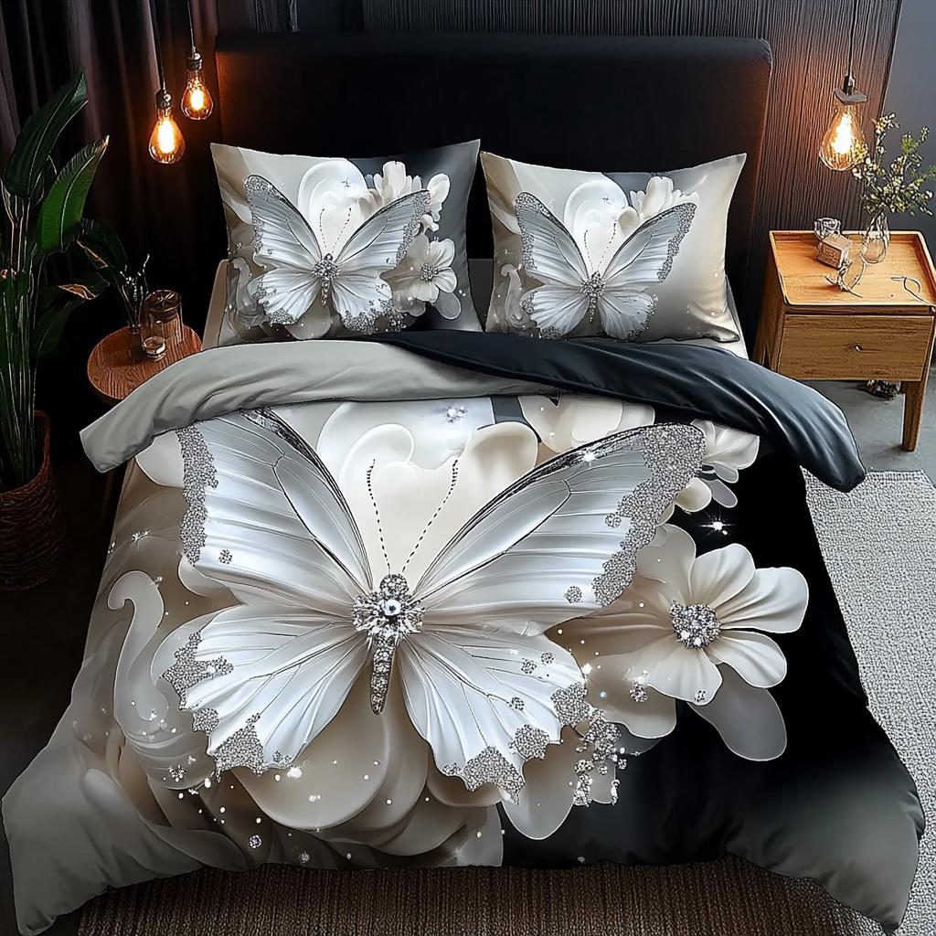 Lenjerie 5D Finet 6 Piese, cu Elastic, Imprimeu Identic cu Poza, Elegant/Fluture-D9527