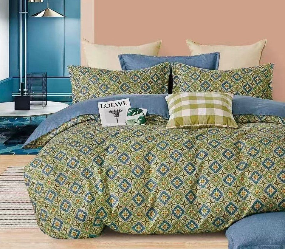 Lenjerie Pat Dublu din Bumbac Finetat Superior, 6 Piese-D11229