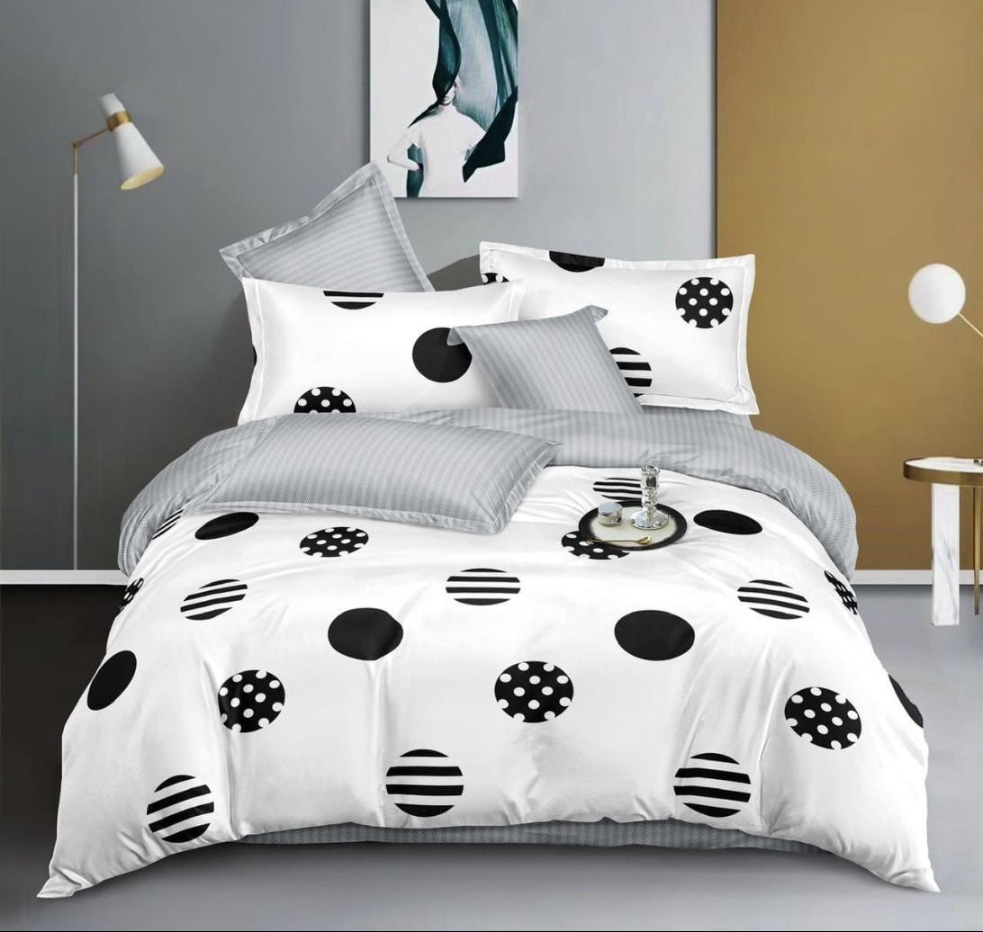 Lenjerie Pat Dublu din Finet, 6 Piese, Buline-D9895