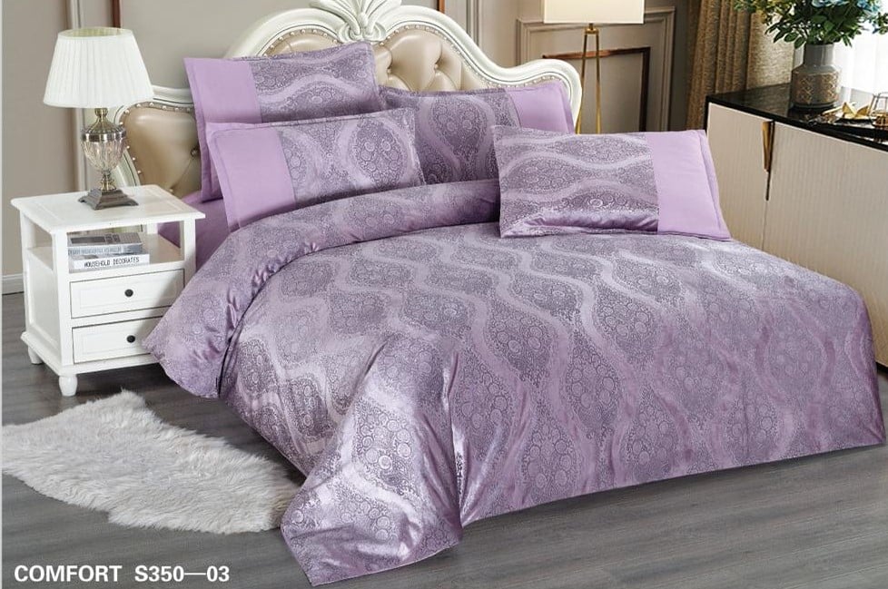 Lenjerie de Lux din Catifea, cu 6 Piese, Lila-D3477