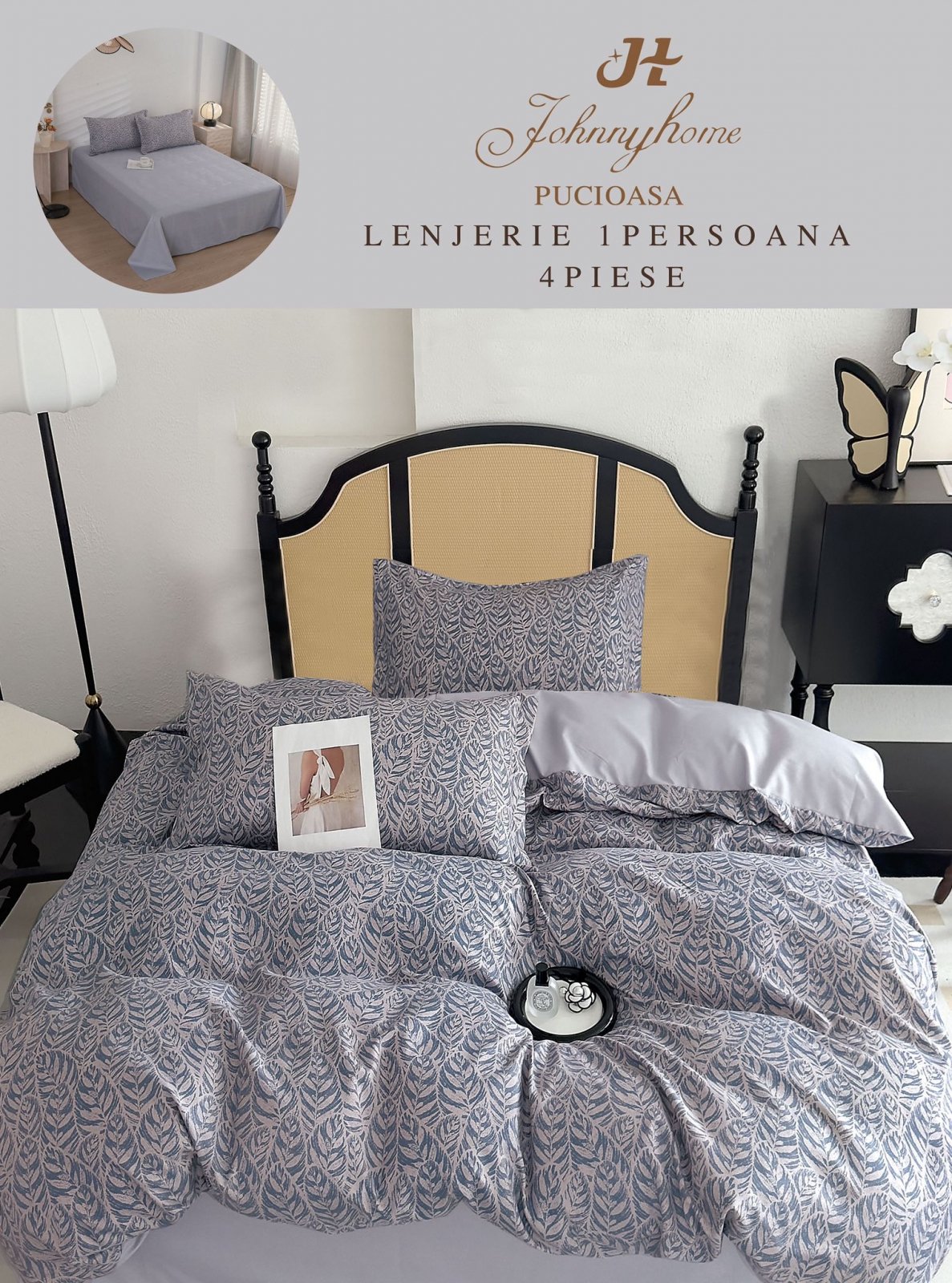 Lenjerie Finet 4 Piese 1 Persoana, Frunze-H7222