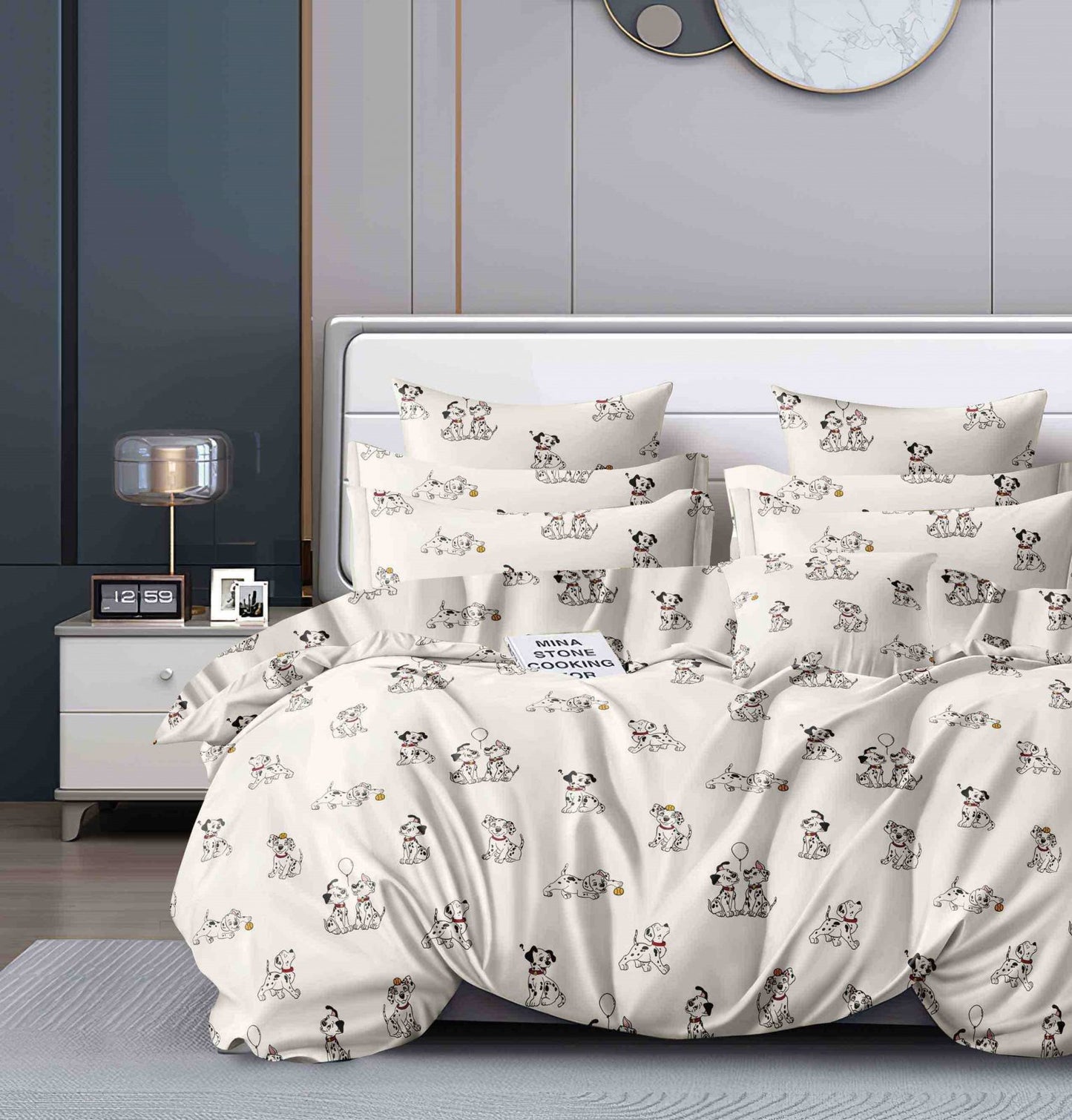 Lenjerie Finet 4 Piese 1 Persoana, Crem/Catelusi-C6410