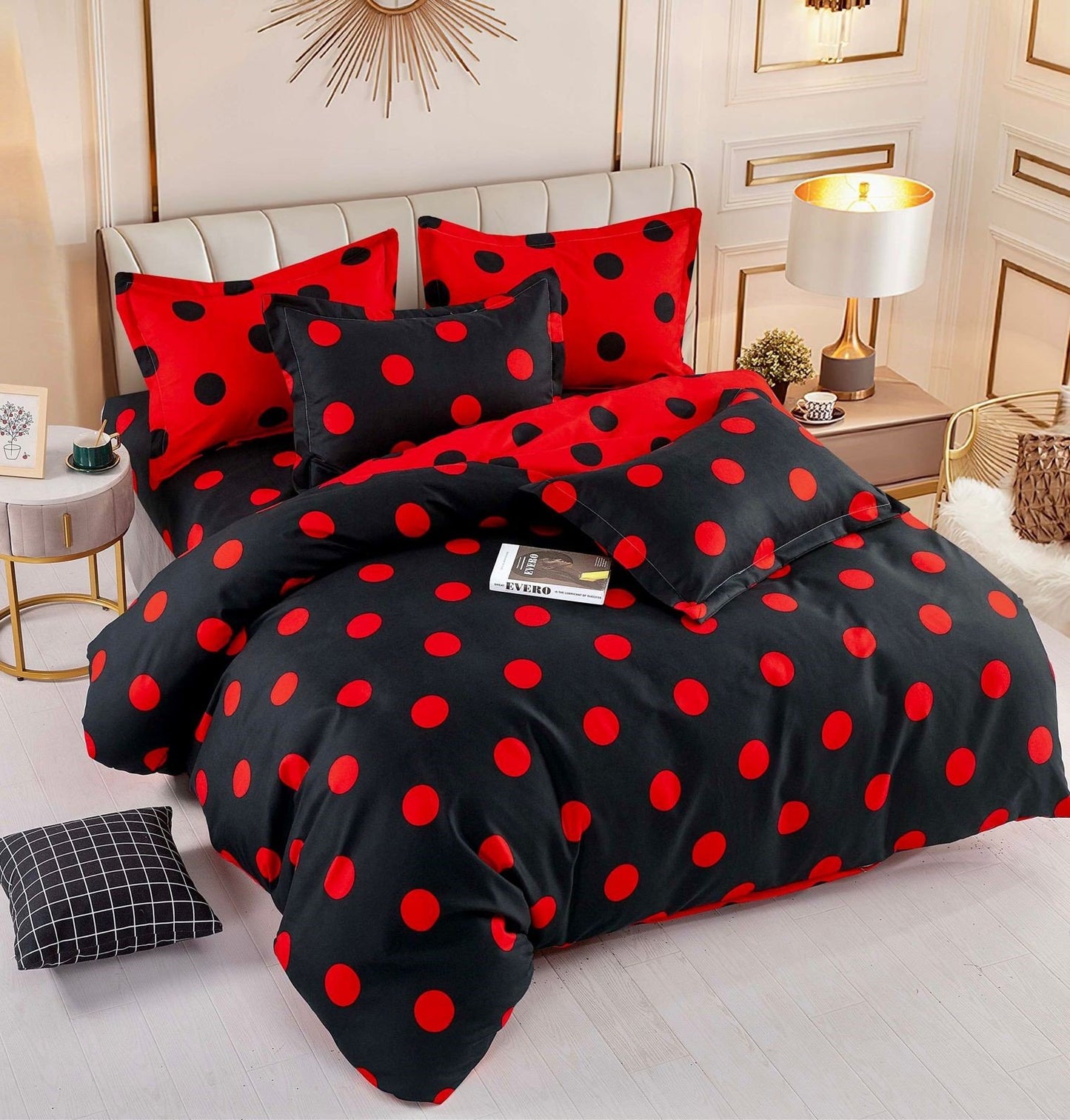 Lenjerie Finet 6 Piese, Negru/Buline-C5225