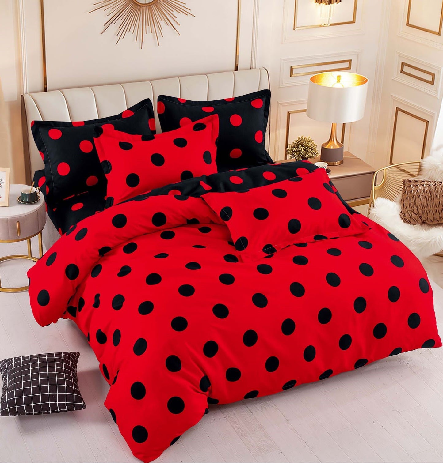 Lenjerie Finet 6 Piese, Rosu/Buline-C5230