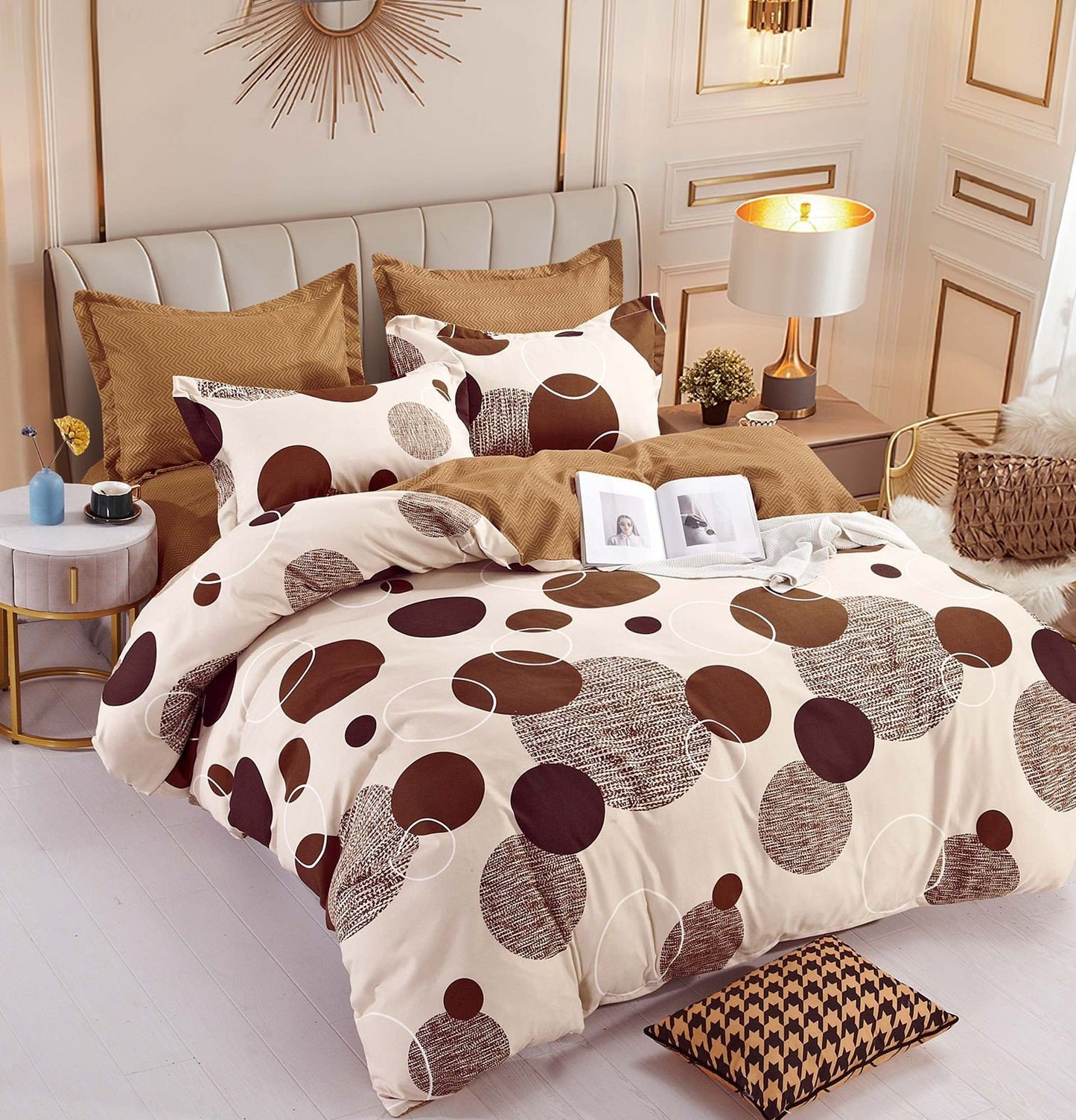 Lenjerie Finet 6 Piese, Bej/Cercuri-C4091