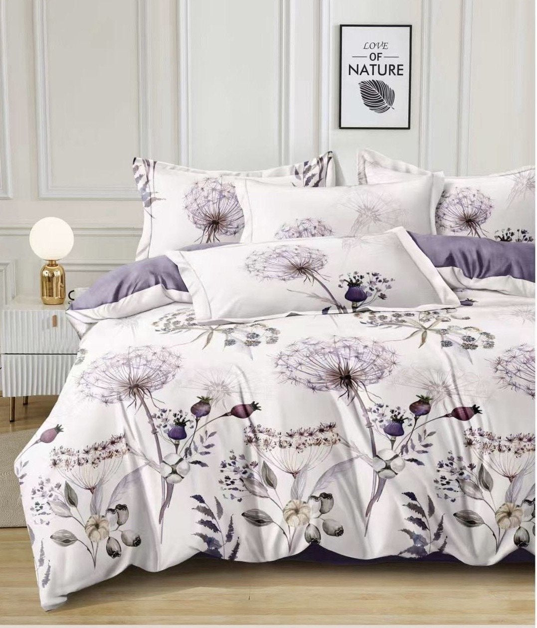 Lenjerie Pat Dublu din Finet, 6 Piese, Papadie-D7577