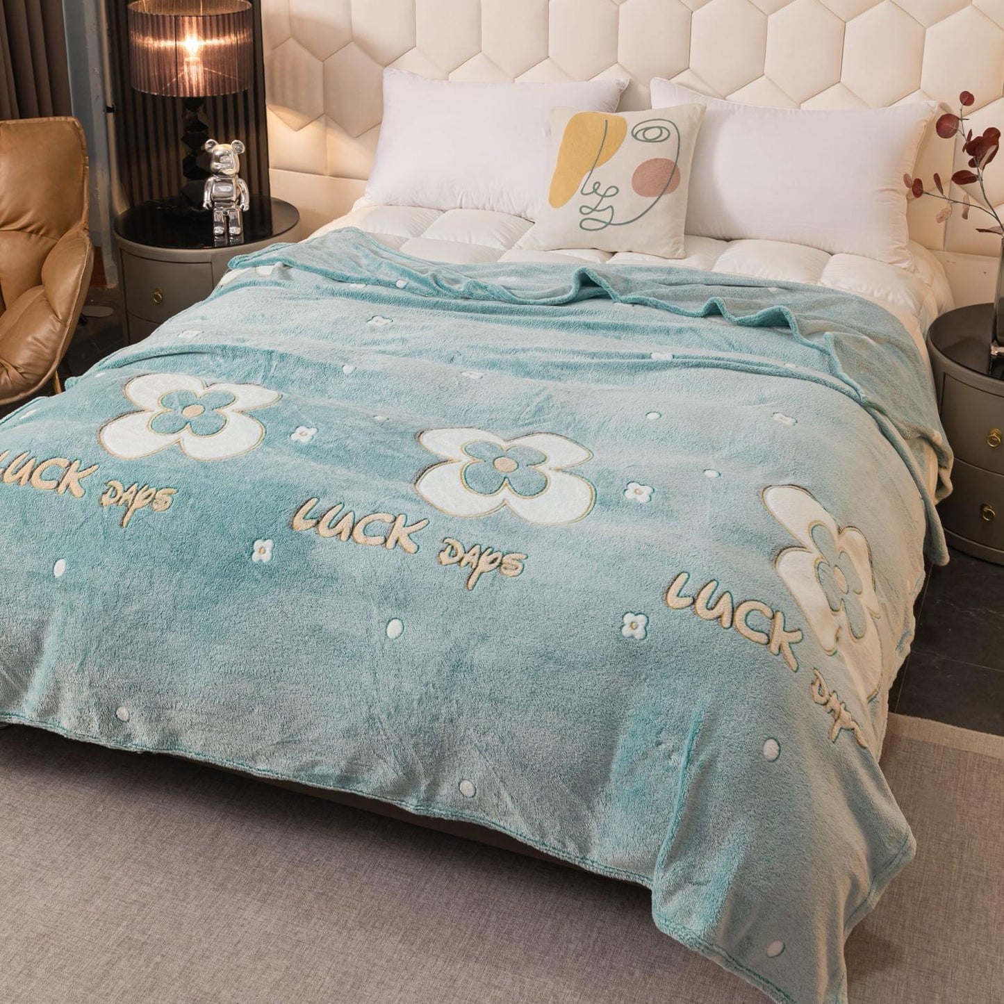 Patura Cocolino Subtire, 200x230cm, Vernil/Flori-C7937