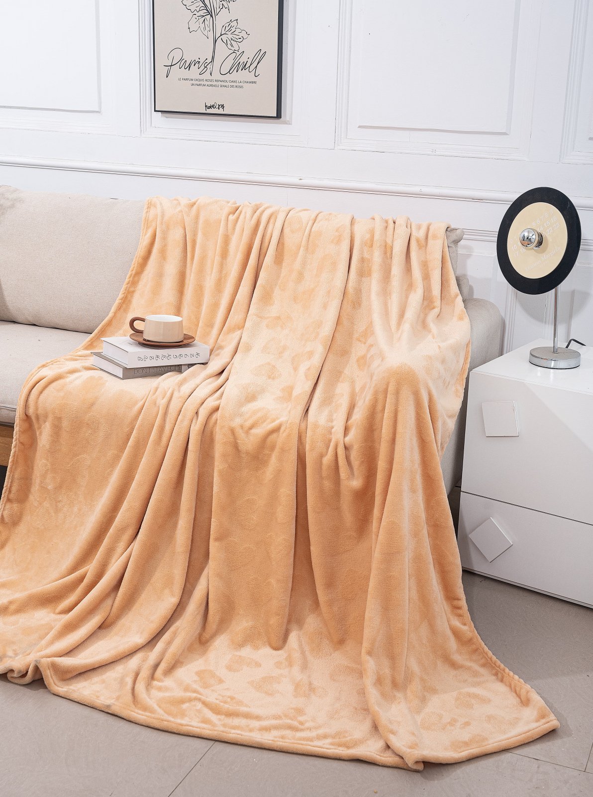 Patura Cocolino Subtire, 200x230cm, Bej/Inimi-A8232