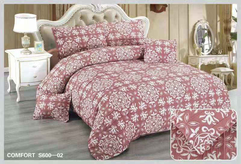 Lenjerie Pat Dublu din Finet Fin Creponat, 6 Piese, Fleur de Lis-D10579