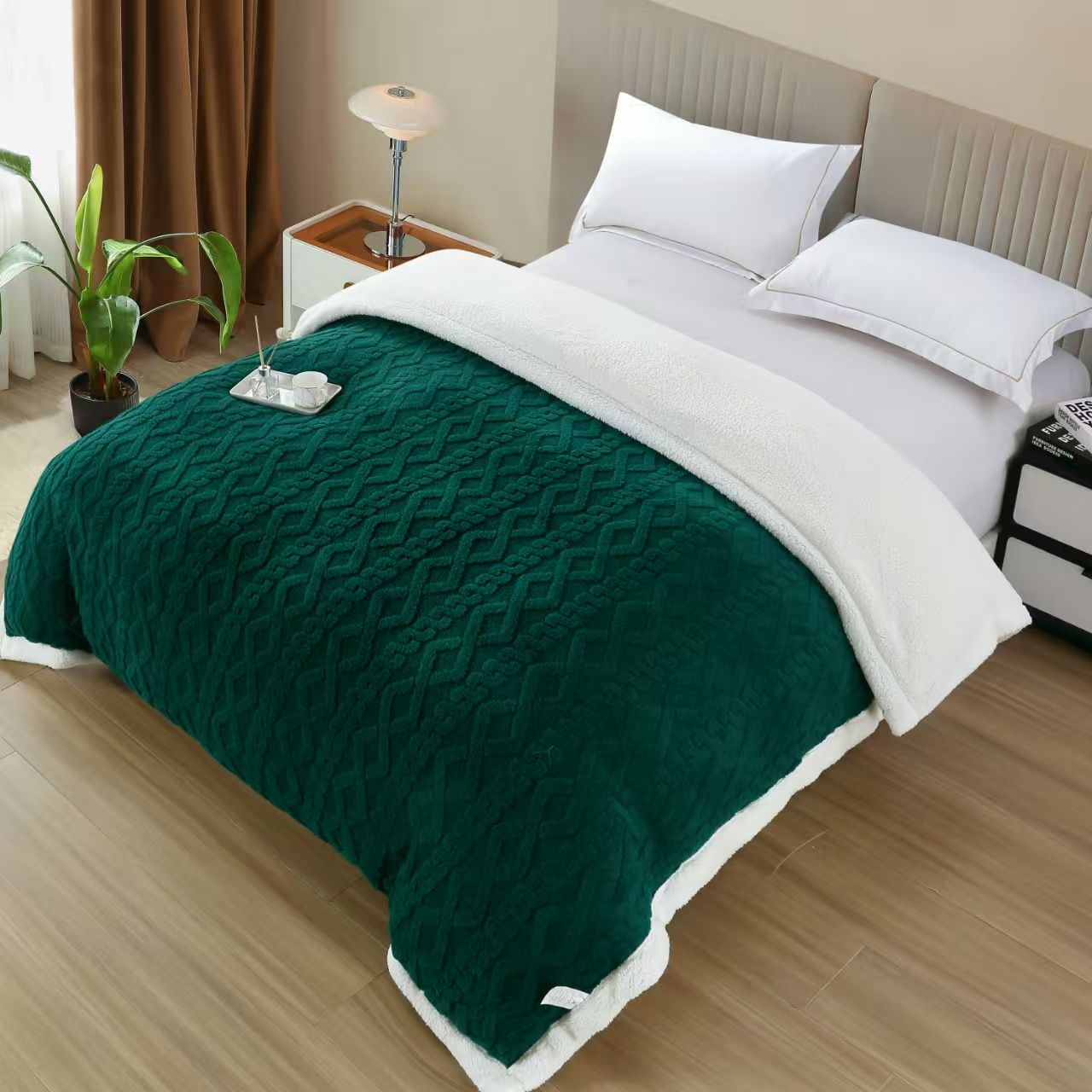 Patura Cocolino cu Fermoar, Blanita, Tip Tricotaj, Crem-H9296