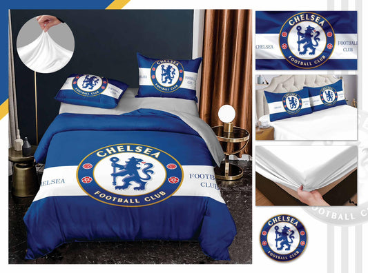 Lenjerie Pat Dublu, Finet, 4 Piese cu Elastic, Echipa Football, Chelsea-H9308