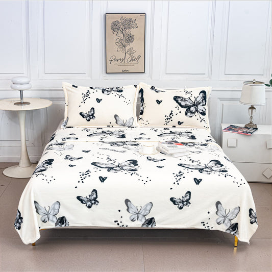 Set Patura Cocolino Moale+2 Fete de Perna 52x78cm, Fluturasi-A9544