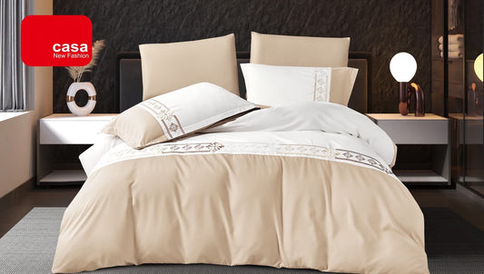Lenjerie Luxury din Bumbac Finetat Superior, cu Broderie, 4 Piese-R11177