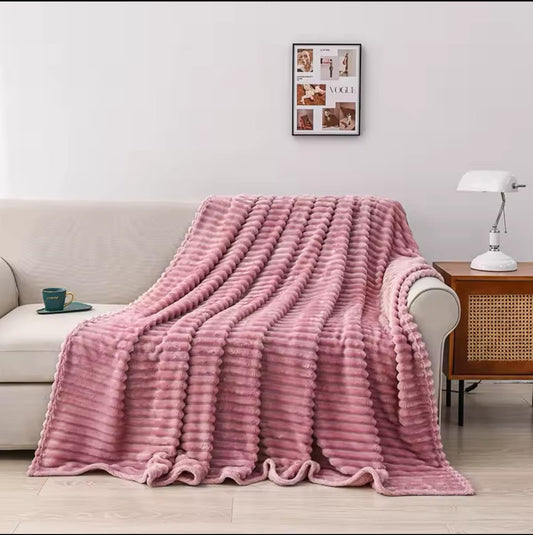 Patura Pufoasa Cocolino Premium, 200x230cm, Model Dungat, Roz-A7744