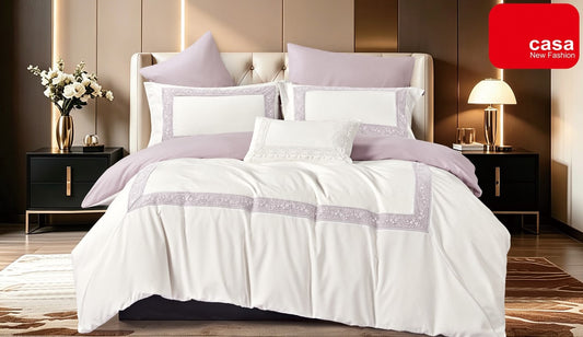 Lenjerie Luxury din Bumbac Finetat Superior, cu Broderie, 4 Piese-R11179