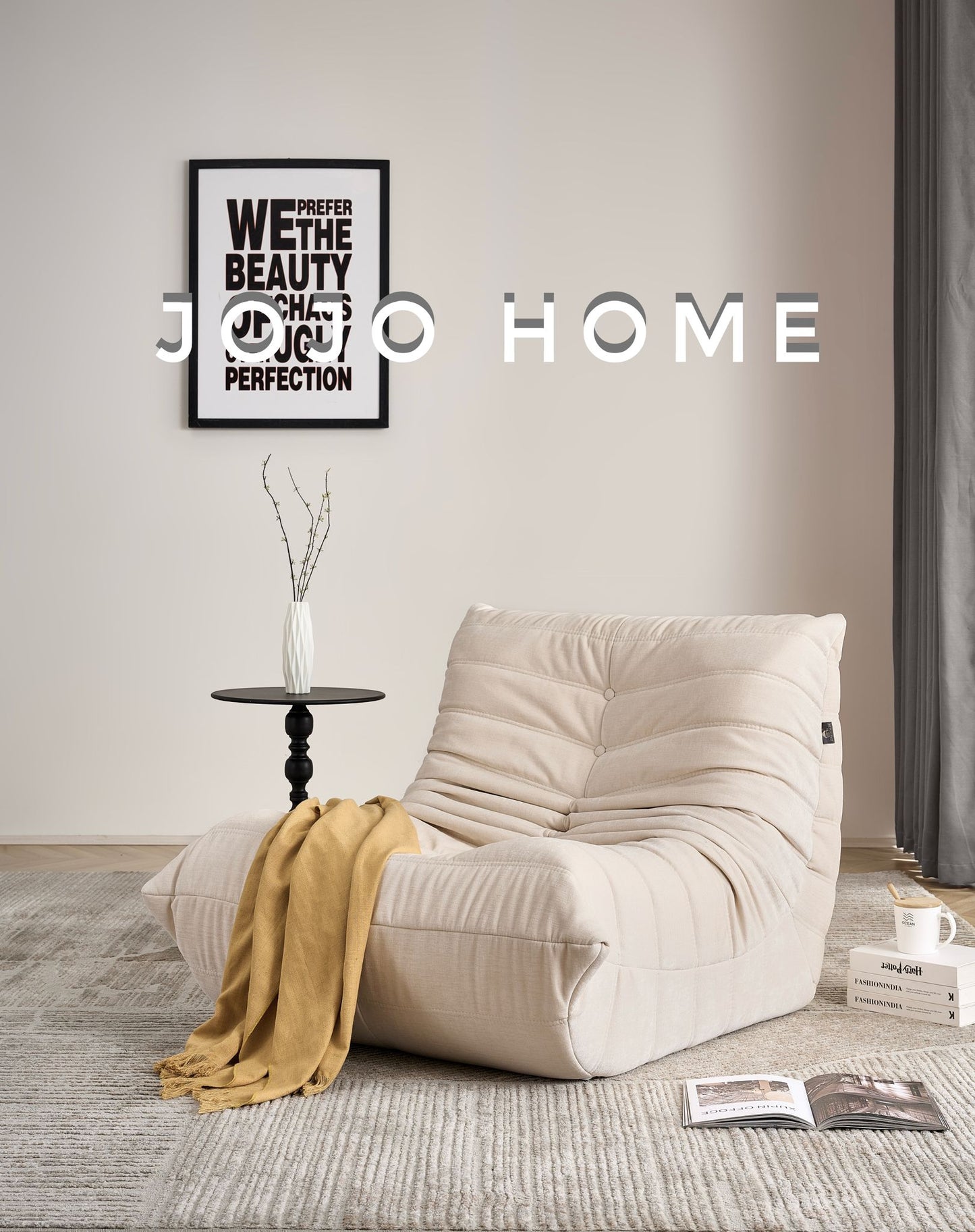 Fotoliu Premium Belluno, cu Susținere Ergonomică, Catifea, Crem