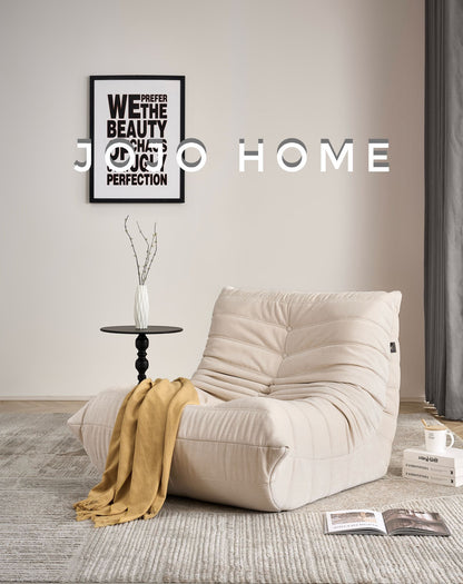 Fotoliu Premium Belluno, cu Susținere Ergonomică, Catifea, Crem