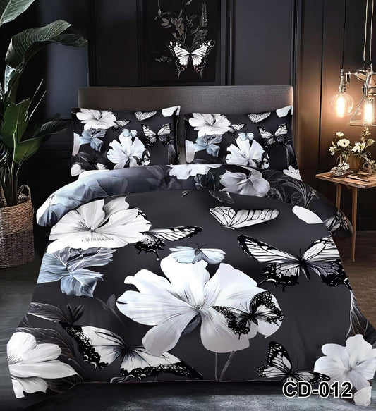Lenjerie 5D Finet 6 Piese, cu Elastic, Imprimeu Identic cu Poza, Flori/Fluturi-D9513