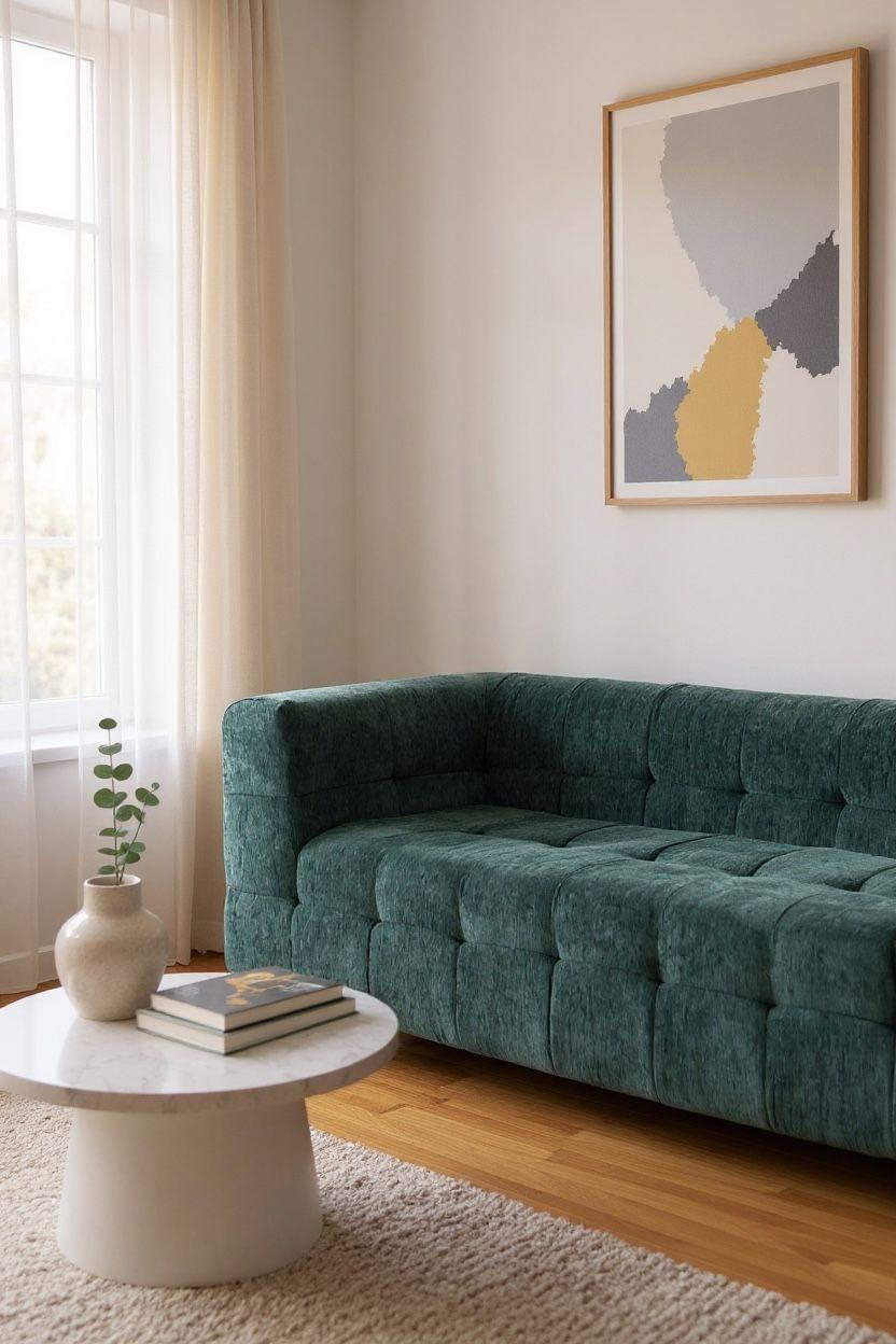 Canapea Premium Astra, cu Susținere Ergonomică HD Foam, Catifea, Verde-C10004