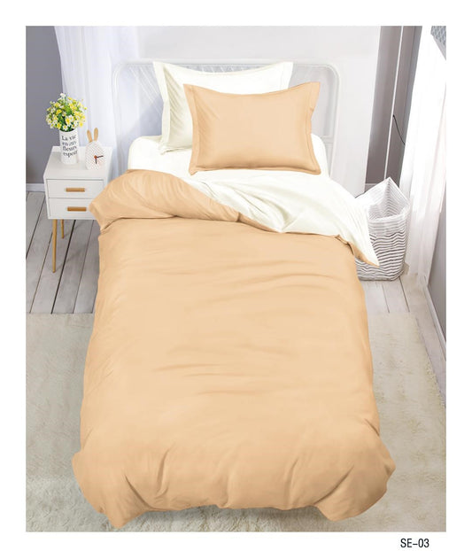 Lenjerie Finet 4 Piese 1 Persoana, cu Elastic, Uni, Bicolor, Cappuccino/Alb-V10030