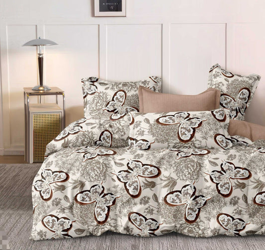 Lenjerie Pat Dublu din Finet, 6 Piese, Fluturi-D9130