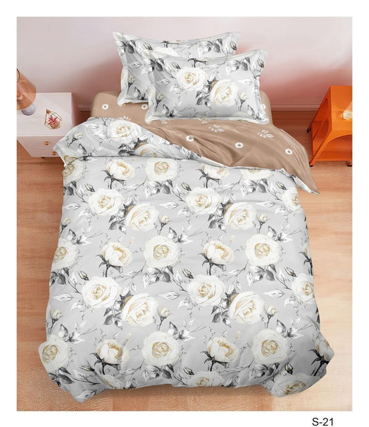 Lenjerie Finet 4 Piese 1 Persoana, cu Elastic, Flori-V10502